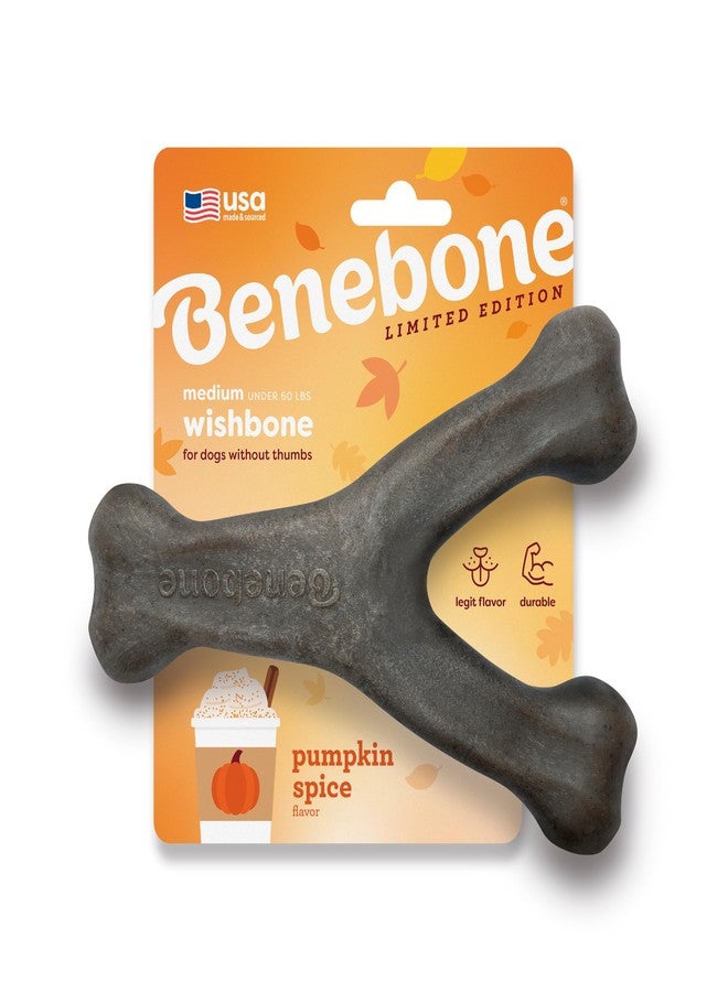 Benebone Pumpkin Spice Wishbone – Limited Edition Flavor, Durable Dog Chew Toy for Aggressive Chewers, Made in USA, Medium - Image 1